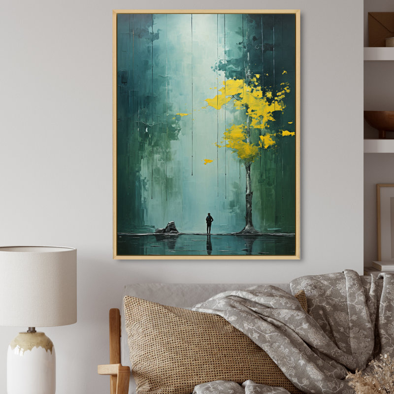 «Bold Forest Emerald Canopy V», reproduction d'art sur toile, H 20 po x l 12 po x P 1 po, Cadre naturel flottant