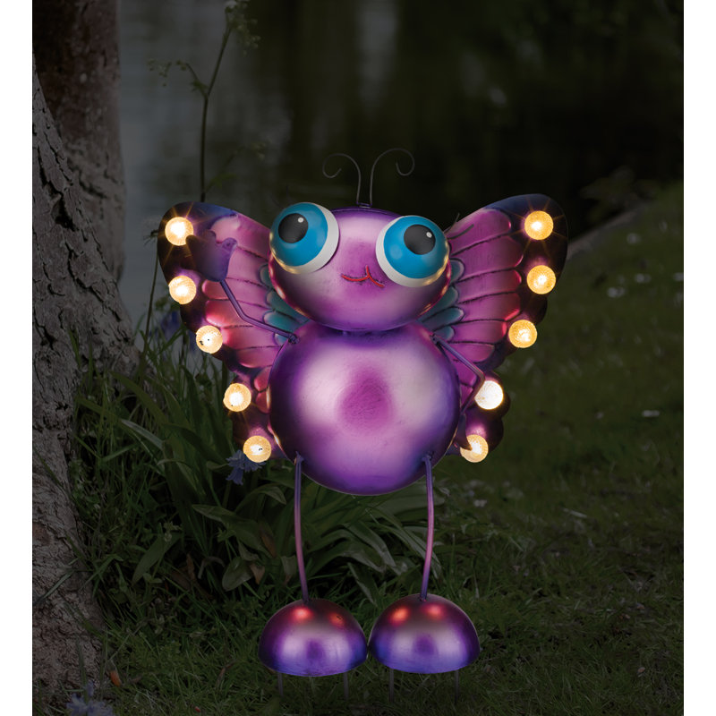 Purple Solar LED Butterfly Garden Stake