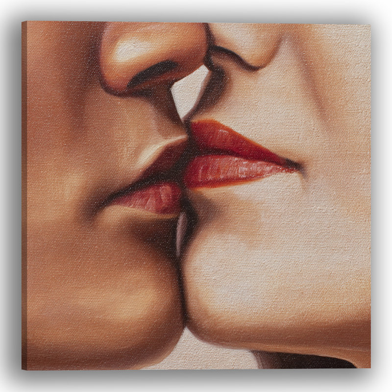 «Whispered Kiss», art mural sur toile tendue, L 20 po x H 20 po x P 1,5 po