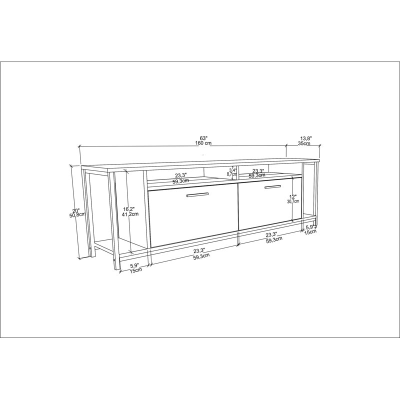 Sigel TV Stand for TVs up to 70'', Sapphire Oak/Black