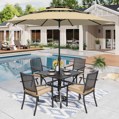 4-Person Patio Dining Set with Cushions