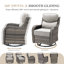 Ensemble de conversation d'extérieur 3 pièces avec chaises berçantes pivotantes en osier et table d'appoint Deb-1112917704-1112917711