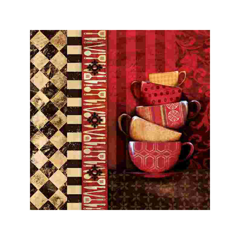 «Coffee Cup Collage», impression sur toile tendue, L 12 po x H 12 po