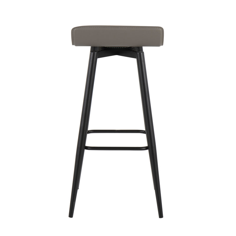 Vannatta Contemporary Fixed-height Bar Stool, Gray