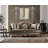 Haben Button Tufted Sofa with 5 Pillows in Light Green, Gold and Black High Gloss