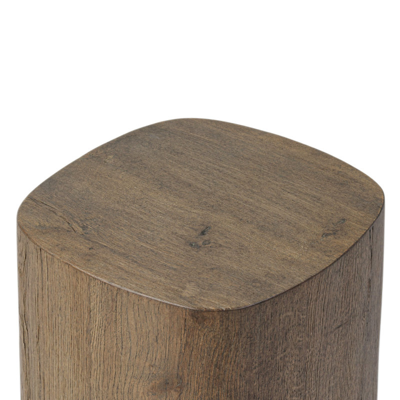 Tycho Pedestal-Brown Oak Veneer, 40" H x 12" W x 12" D