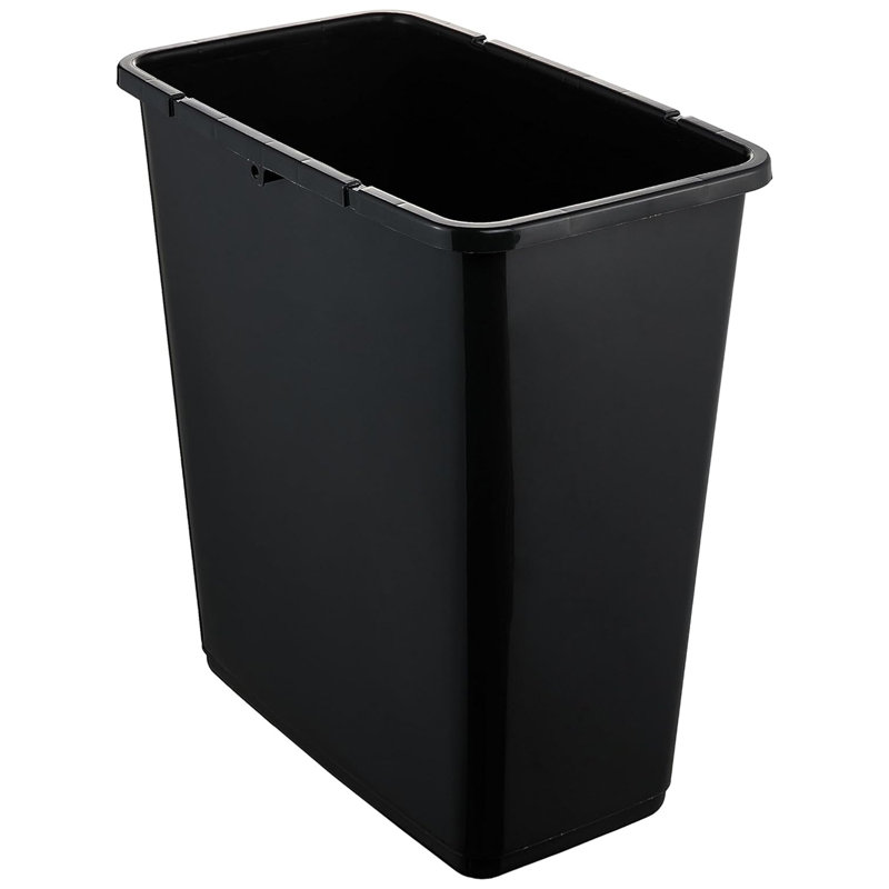 Keeeper waste bin with flip lid, 6.60, 47.50" H x 24" W x 39.50" D, Black/Blue