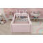 Lit plateforme tapissier simple avec coussin en lapin, lit tapissier pour enfants avec rails latéraux amovibles