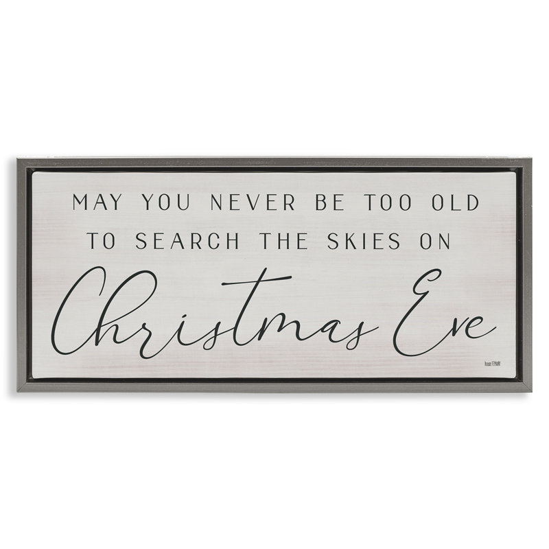 Sentiment de Noël inspirant, Cadre flottant gris lustré, H 14 po x l 31 po