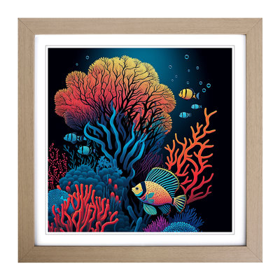Coral Reef Pop Art - Framed Print