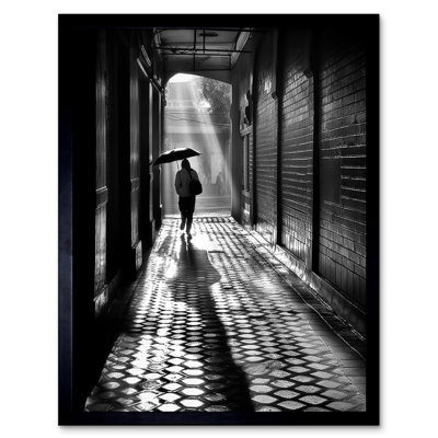 Mahveen Walking Through The Alley Black And White Photo - Single Picture Frame Print