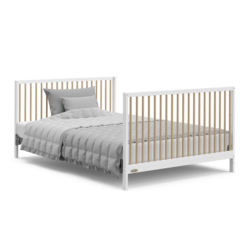 Lit de bébé convertible 5-en-1 Graco Teddi avec rangement, Blanc / Bois flotté, Lit à barreaux