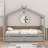 Wooden House Bed with Drawers-479318141