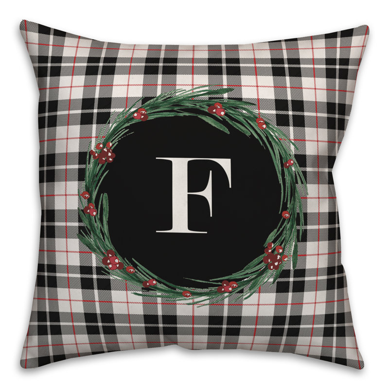 Checkered Throw Pillow, F