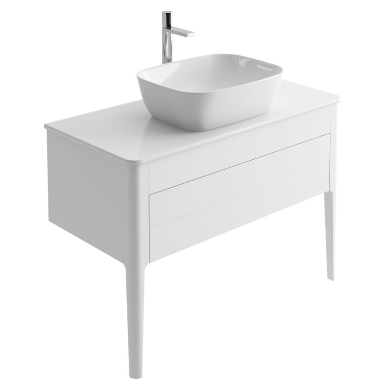 Senah 100cm Single Bathroom Vanity Base Only, White