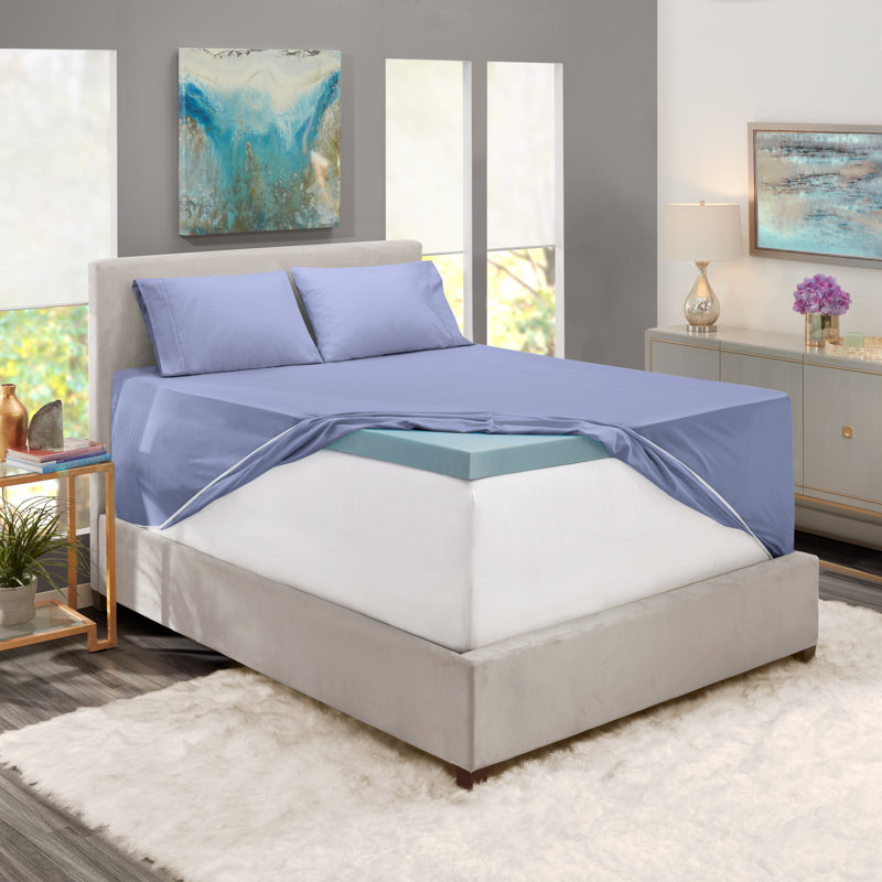 Microfiber Sheet Set, Steel Blue, Split King Fitted Sheet