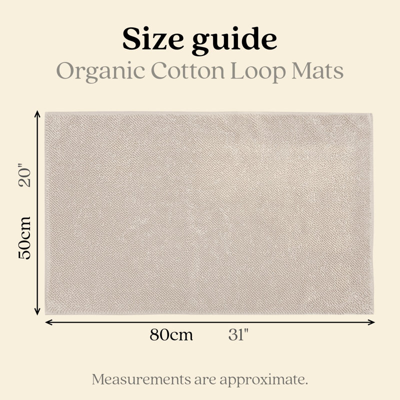 Luxe 100% Organic Cotton Bath Mat, Grey