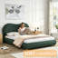 Base de lit plateforme en chenille avec tête de lit arrondie à coins arrondis, lattes en bois, aucun sommier requis, assemblage facile-1203621074-1203621072