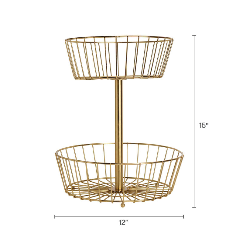 Mikasa Gourmet Basics Geneva 2 Tier Basket, Gold