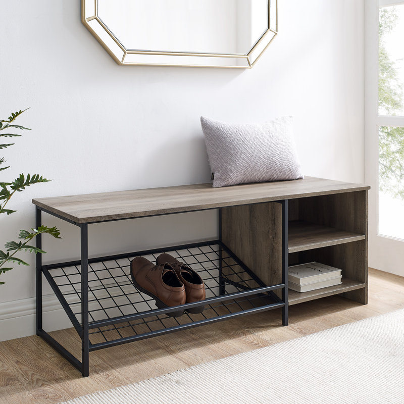 Banc de rangement pour chaussures Kleist, Gris délavé
