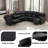 Living Room Furniture Sets,leather Reclining Sectional Sofa Set With 2 Manual Recliners, 6-seat L-shaped Corner Couch With Hidden Table/storage Console/cup Holders, Perfect For Living Room/home Theater-1760400325