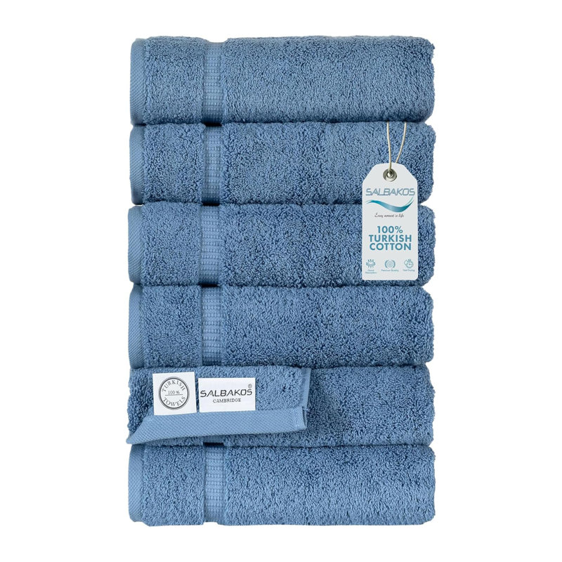 Ensemble de 4 serviettes en coton Antalya, Bleu