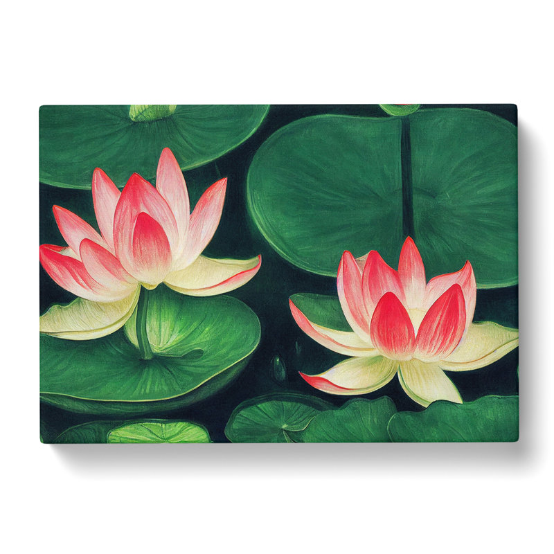Great Lotus Flowers - Wrapped Canvas, 35cm H x 50cm W x 3cm D