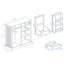 Poubelle de cuisine avec 2 tiroirs, 1 armoire inclinable et tablettes - blanc pour rangement de boîtes de rangement 3