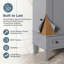 Meuble-lavabo gris de 24 po avec lavabo intégré en céramique et tablette de rangement à deux niveaux derrière le panneau de porte, gris-2123427751