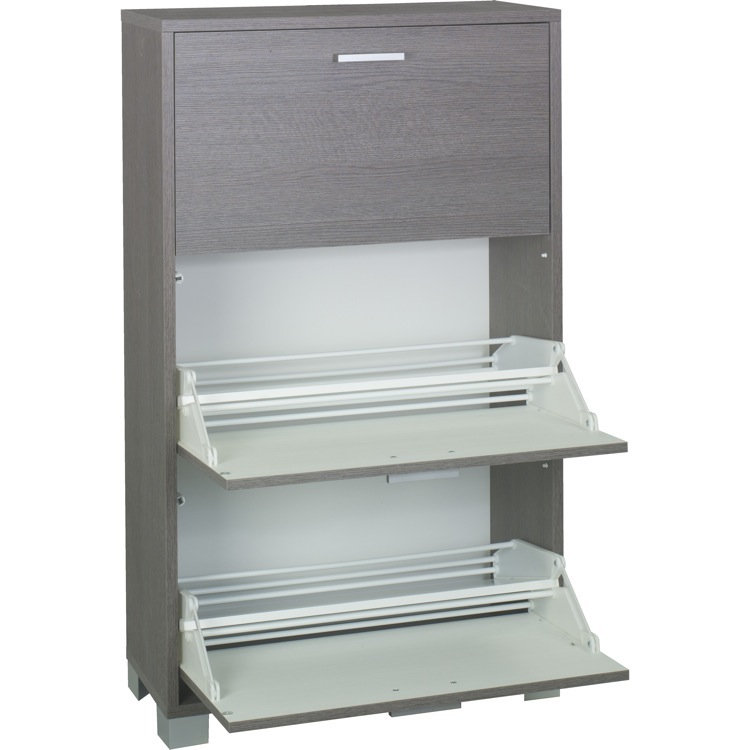 Armoire de rangement pour chaussures Quadrante, Chêne gris