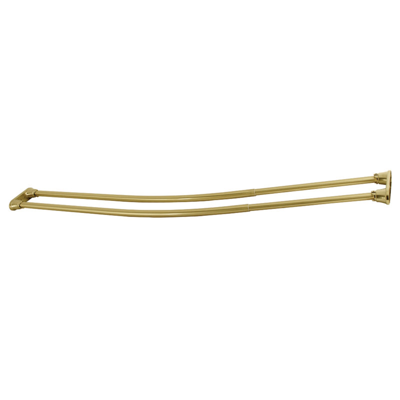 Kingston Brass Edenscape 60-Inch to 72-Inch Adjustable Double Curved Shower Curtain Rod, Brushed Nickel