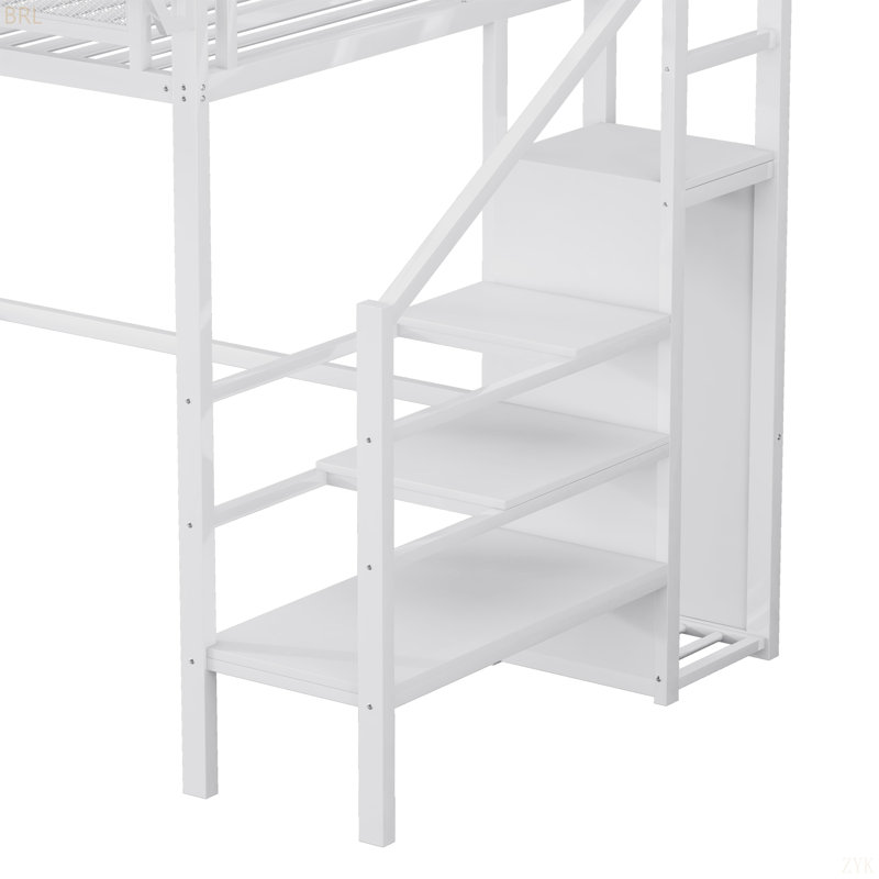 Lit simple superposé en métal, Blanc