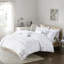 Édredon simple / simple TG - blanc avec imprimé géométrique argenté, microfibre, 2 taies décoratives, coussins décoratifs, durabilité durable, géométrie attrayante, très doux, séchage par culbutage à basse température-127222657