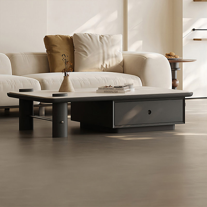 Table basse rectangulaire en bois manufacturé noir
