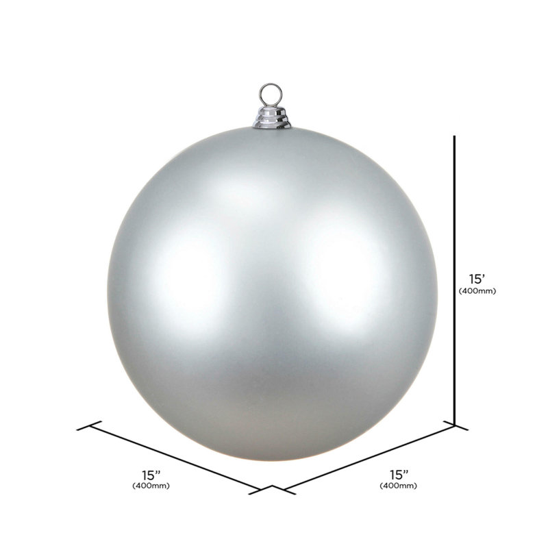 Ornement boule des Fêtes, Argent, H 15,75 po x l 15,75 po x P 15,75 po