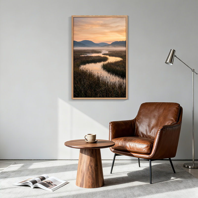 Misty River, reproduction d'art sur toile, ensemble de 1, Naturel, H 24 po x l 16 po