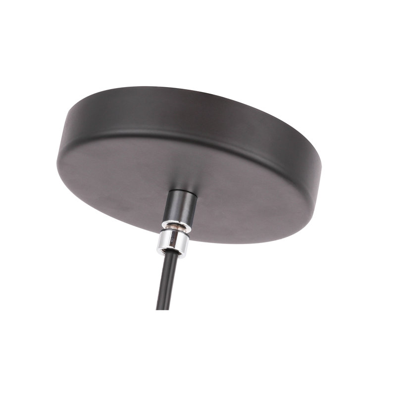 Luminaire suspendu géométrique à 1 lumière Luverne, Nickel / noir
