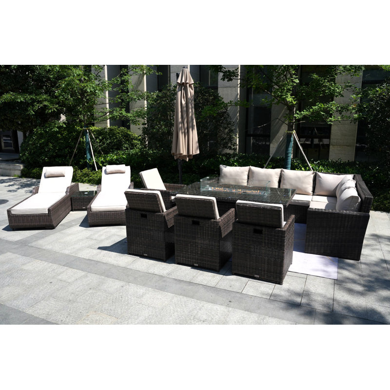 12 - Person Patio Conversation Set with Cushions
