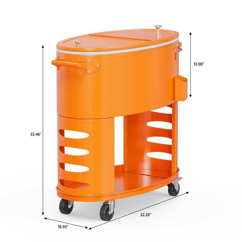 Chariot de glacière 70QT, Orange