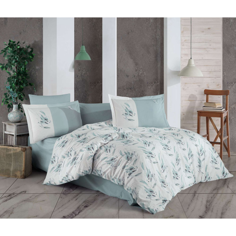 Ensemble de housse de couette en popeline, Housse de couette double / double + 3 pièces supp