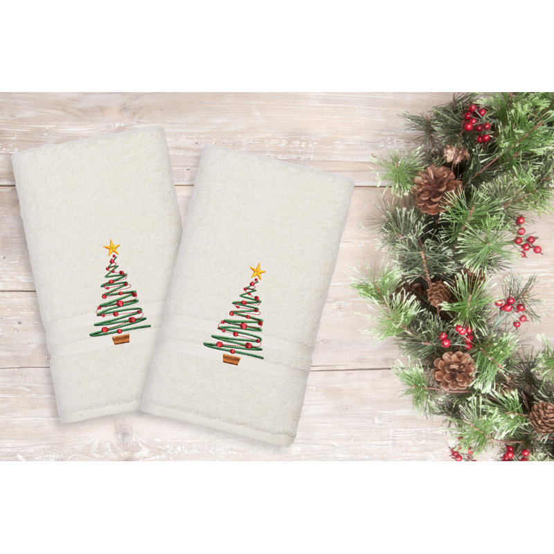 Holiday Turkish Cotton Hand Towel, Cream