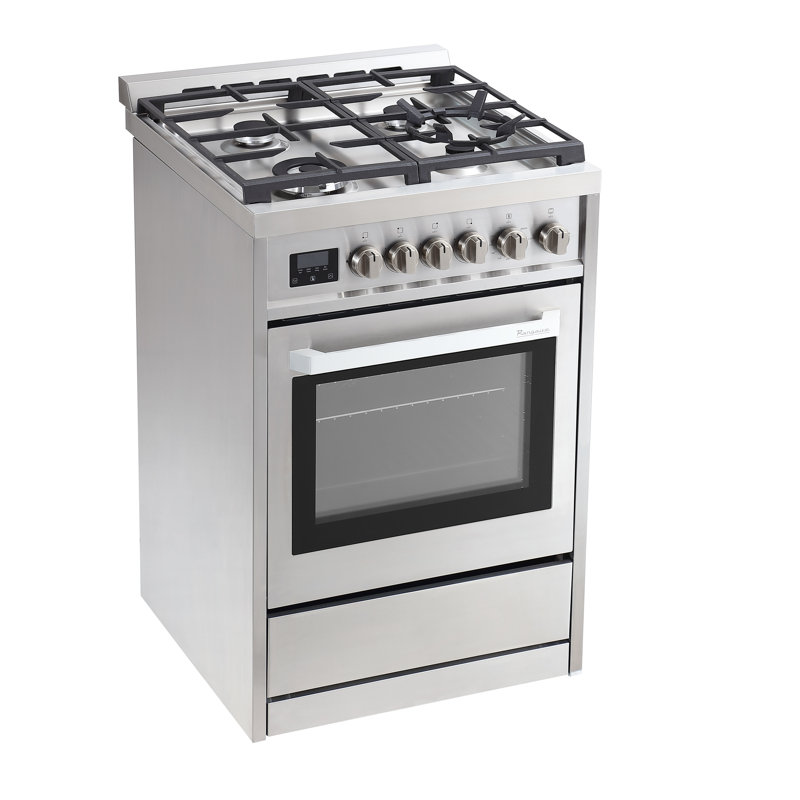 Cuisinière à gaz 24 pouces avec minuterie PerfectCook en acier inoxydable