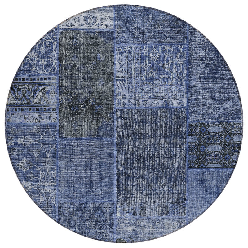 HomeRoots Round Machine Woven Area Rug