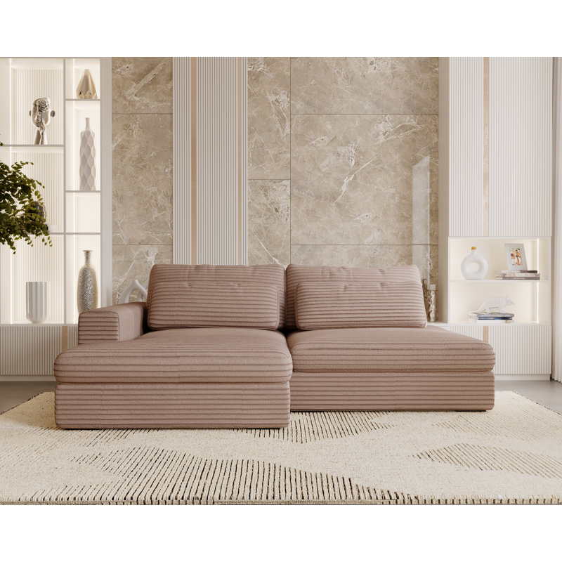 Teirra 2 Seater Sofa Bed, Right Hand Facing, Brown