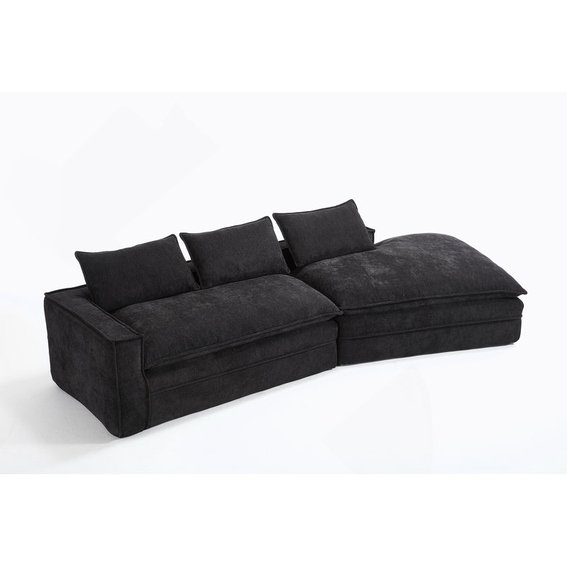 Canapé modulaire Modern, Tissu noir