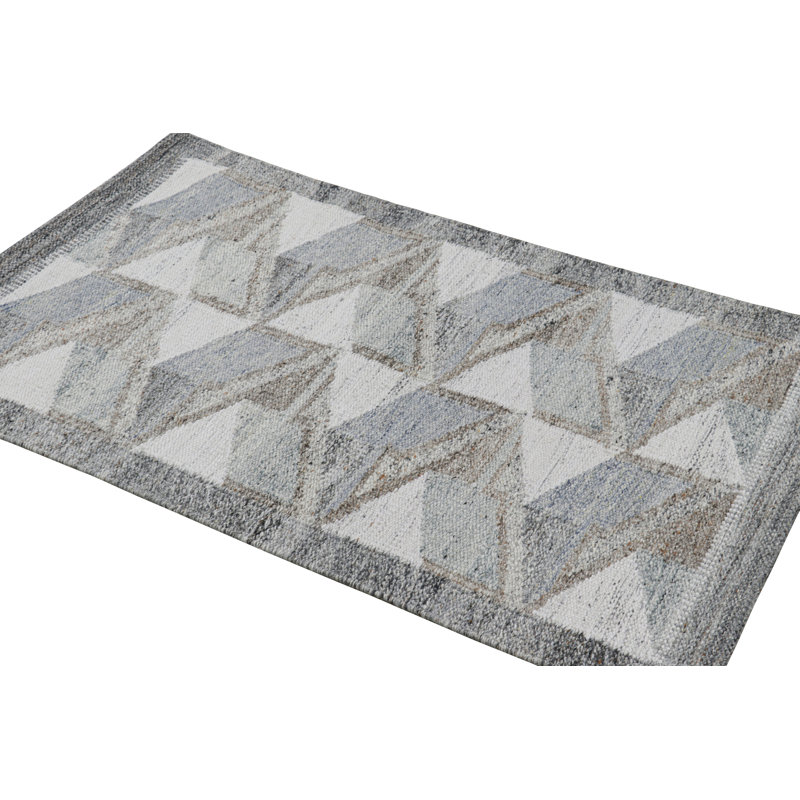 Scandinavian Wool Geometric Area Rug, Runner 2'6" x 8'