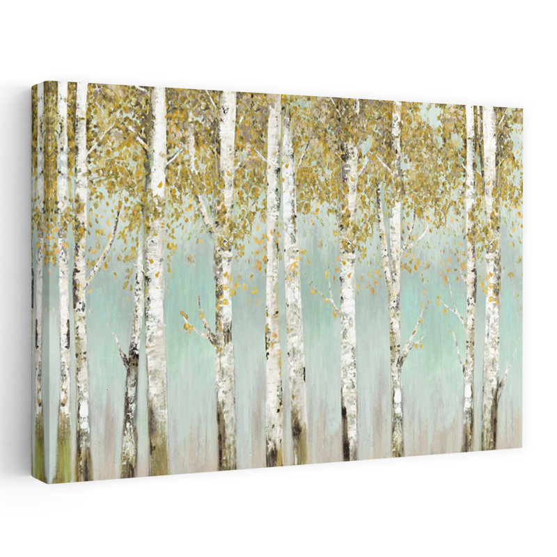 «Evening Haze Tree Nature Forest Painterly», peinture d'art contemporain, H 36 po x l 24 po