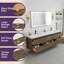 Ensemble de meuble-lavabo double mural 60 po avec plateau en pierre-130629354-130629355