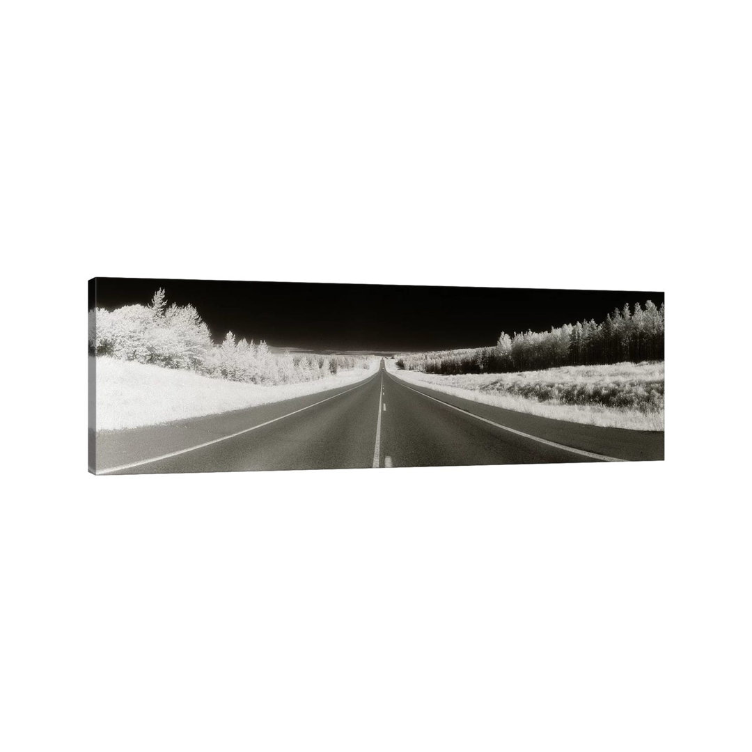 Long Road Ahead (Negative), Alaska Highway, Alaska, USA by Panoramic Images - Wrapped Canvas Panoramic Print