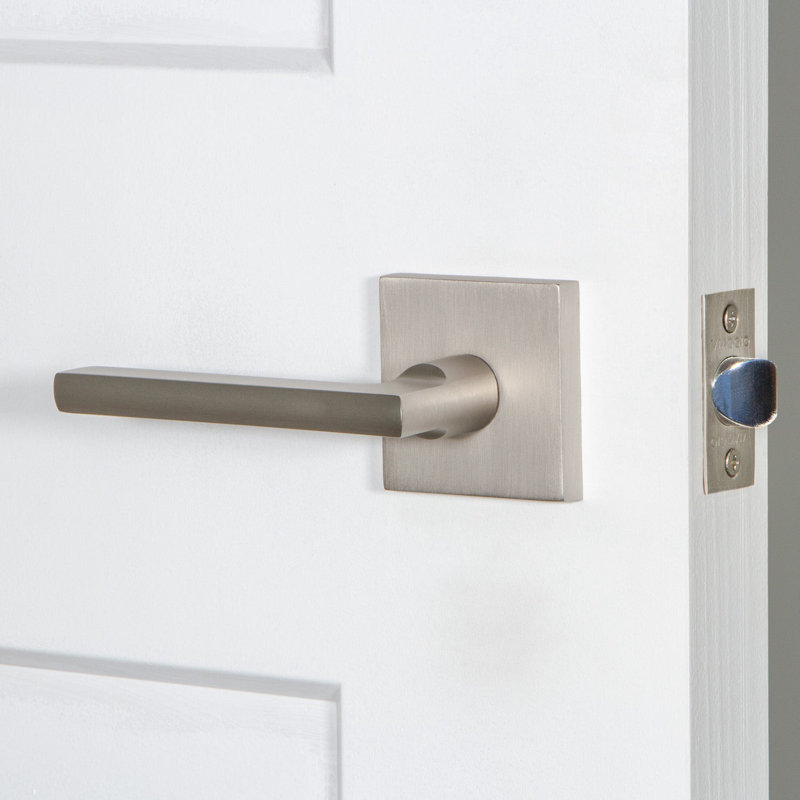 Rosette Viaggio avec levier Milano, Nickel satiné, Carrée, Contemporary Tapered Lever